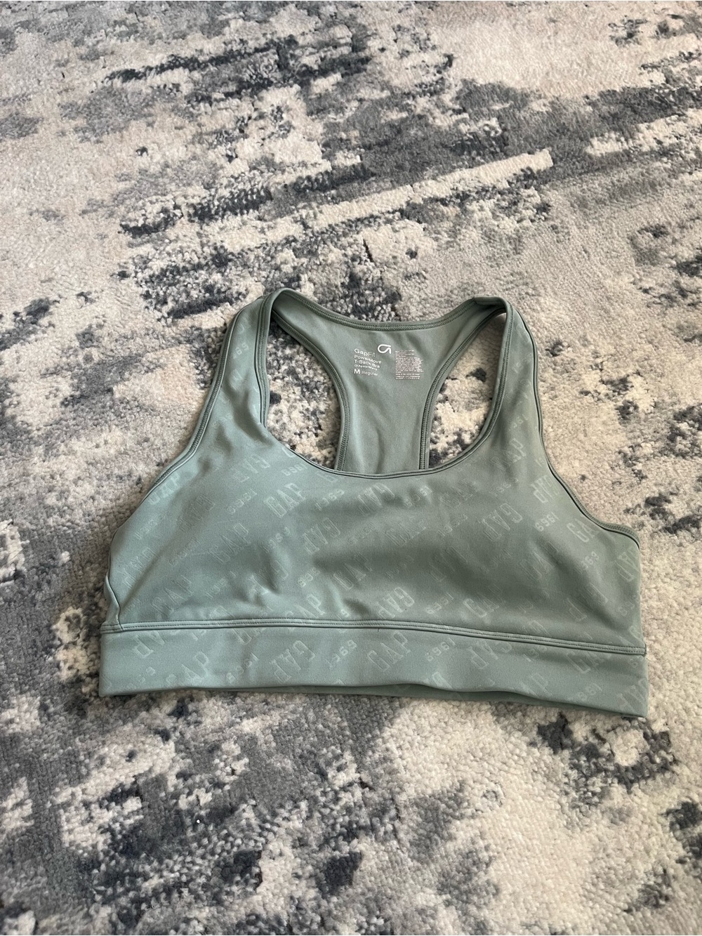 GAP Sage Green Racerback Seamless Sports Bra